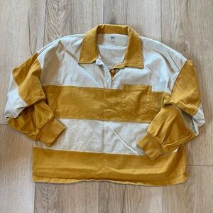 Madewell Rugby Yellow/Gold Top Size Small